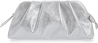 CHARMING TAILORChic Soft Vegan Leather Clutch Bag Dressy Pleated PU Evening Purse for Women