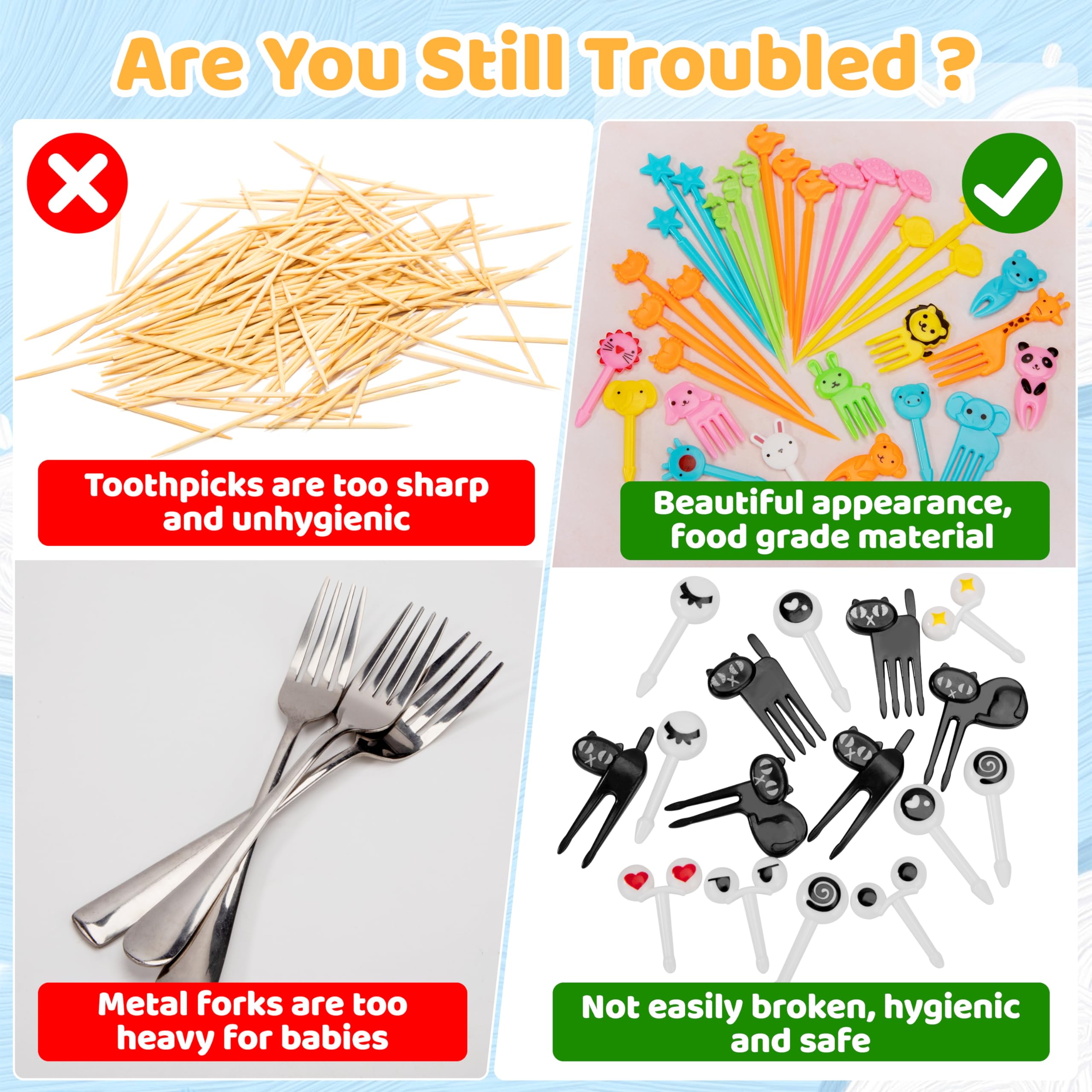 100 Stück Mini Augen Obstgabeln - Süße Food Picks Für Kinder & Party Snacks