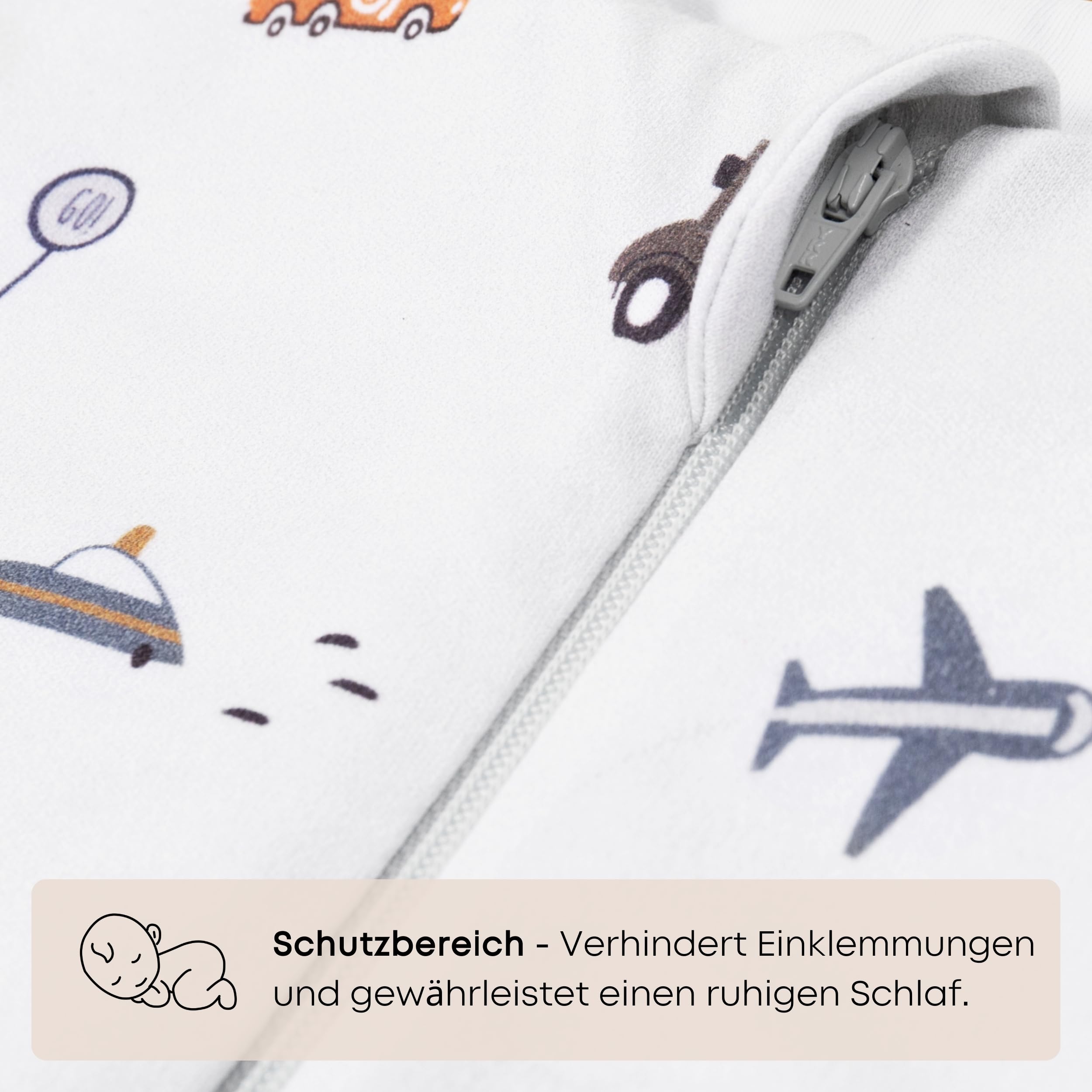 Saco de dormir para bebé de todo el año con pies y mangas desmontables – 1,5 TOG – 100% algodón orgánico GOTS – Saco de dormir infantil para todo el año con pies – puños plegables – Car