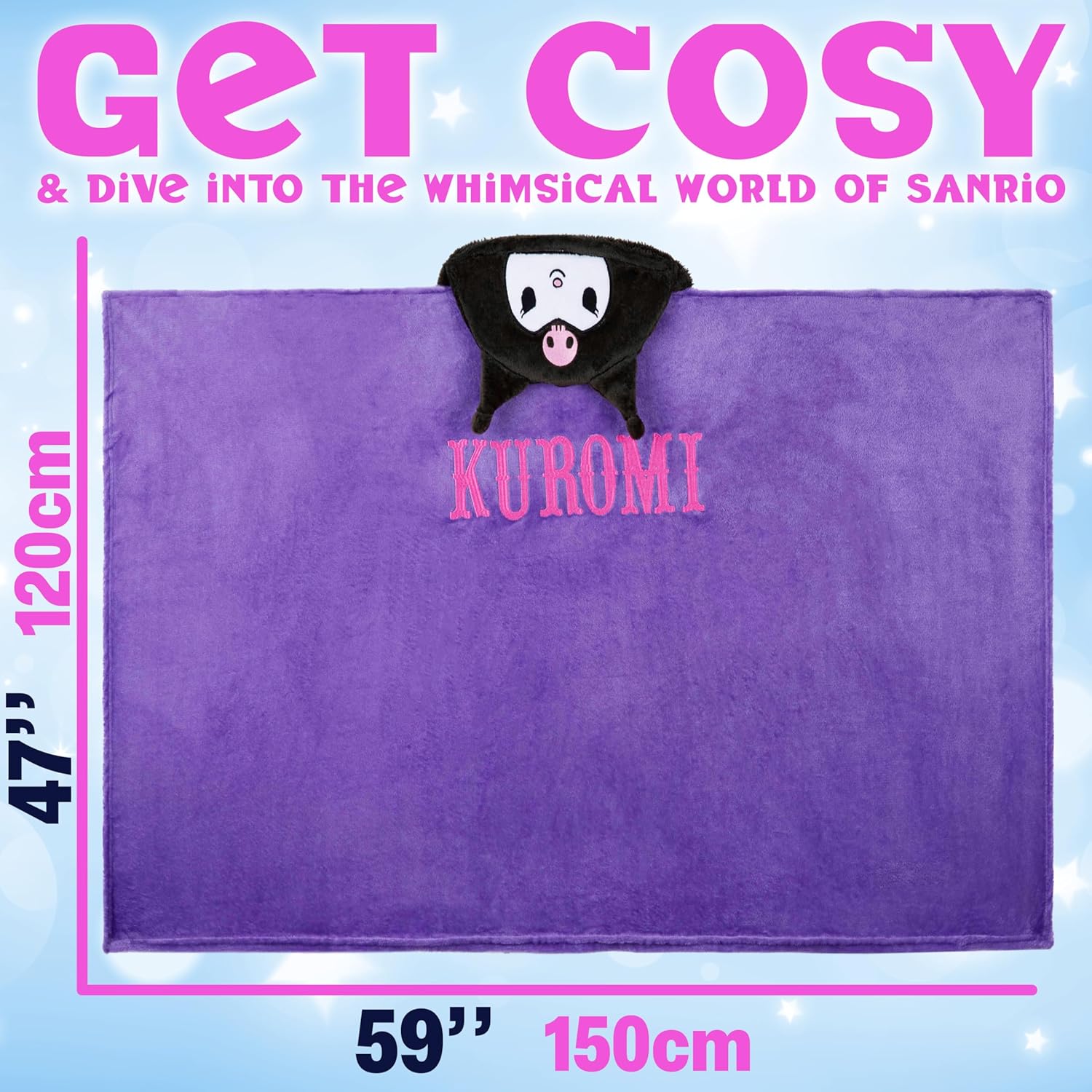 Hello Kitty Sanrio Hooded Blanket for Women, Teens, Wearable Fleece Throw, Kuromi, Cinnamoroll, Kawaii Gifts for Women