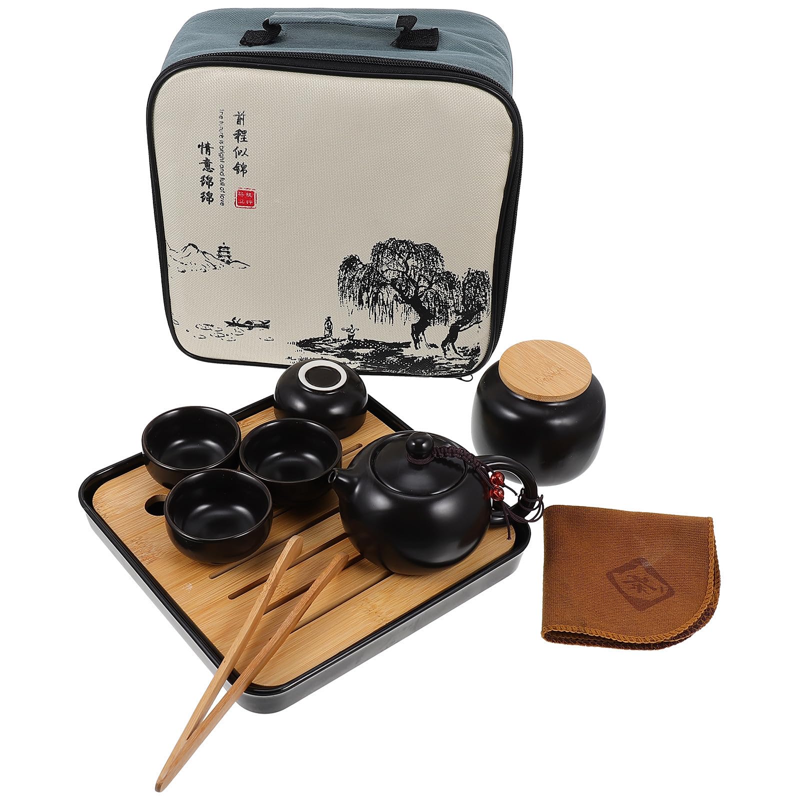 Théière de voyage isolante et tasses en céramique thermorésistante