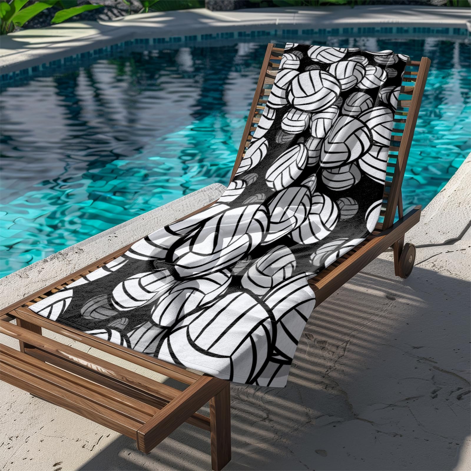 Tapis de Plage XXL Anti Sable Boule Noire Blanche Serviette Piscine Adulte,Natte De Plage Pliable, Voyage Accessoires De Plage Camping,Serviette de Bain Personnalisée