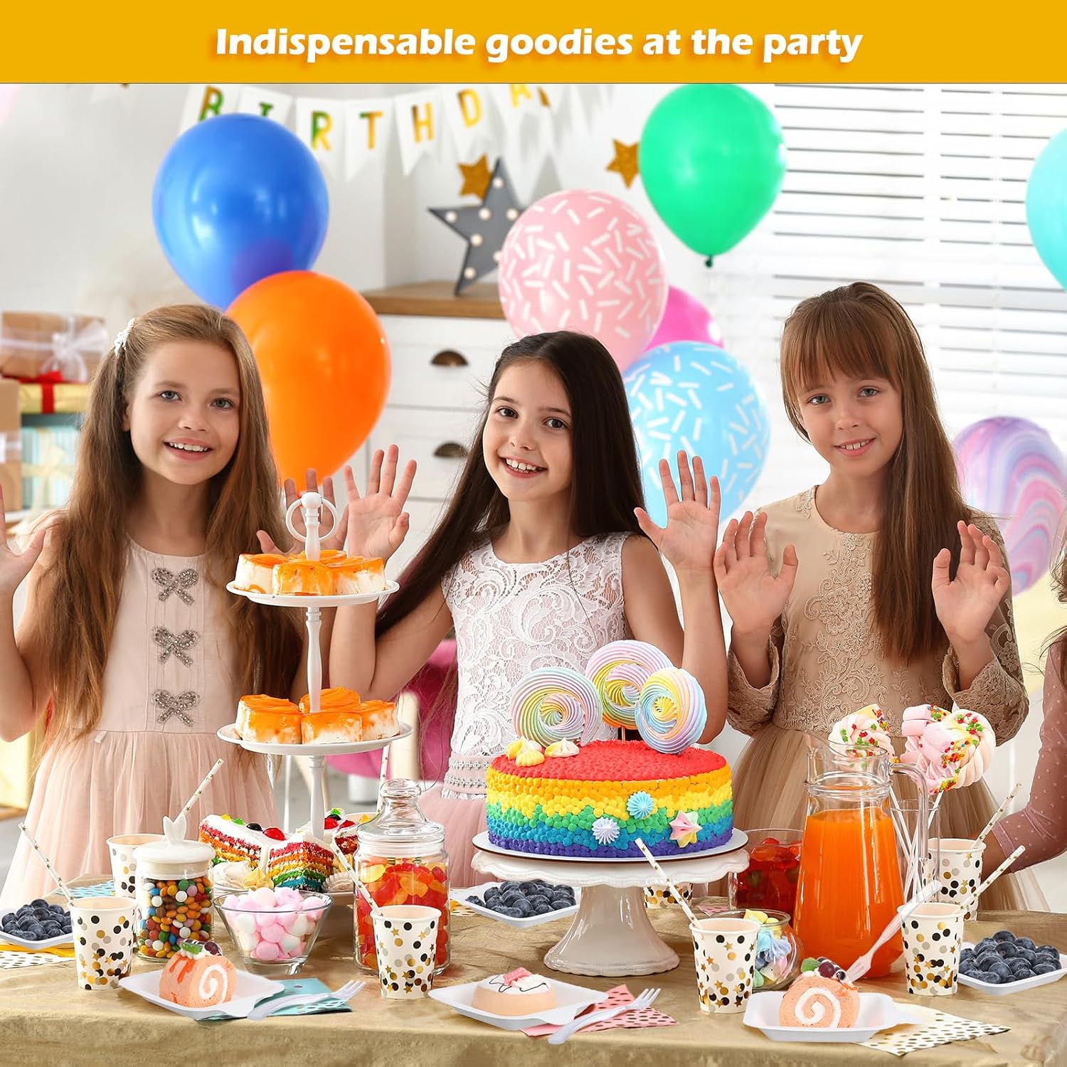 Eaasty 800 Pcs Small Paper Plates with Plastic Forks 4 Inch Disposable Square Dessert Plates and White Clear Fork Set Birthday Party Supplies