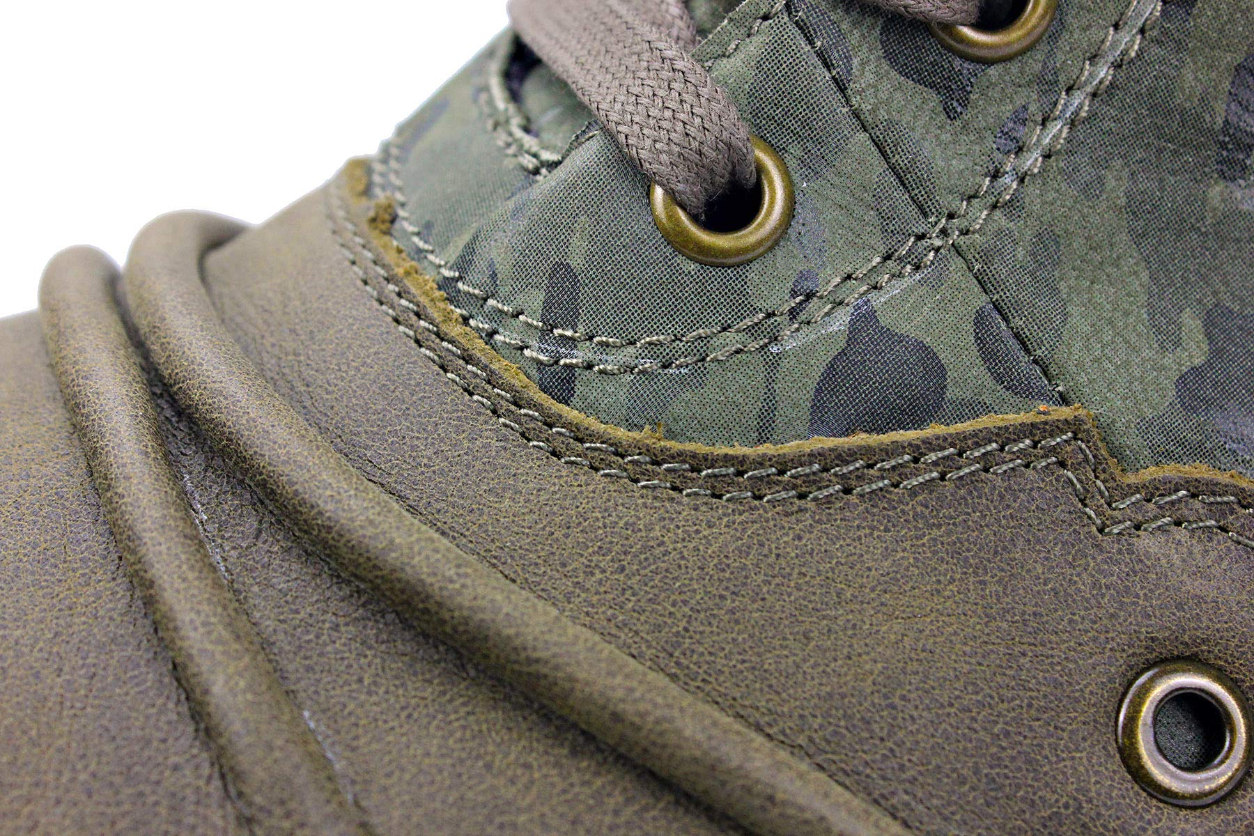 OSSTONE Botas para Moto Botines Hombre de Invierno Piel Zapatos Negras Vestir Nieve Piel Forradas Calientes Planas Combate Militares Cremallera Boots OS-5008-8-H-Green