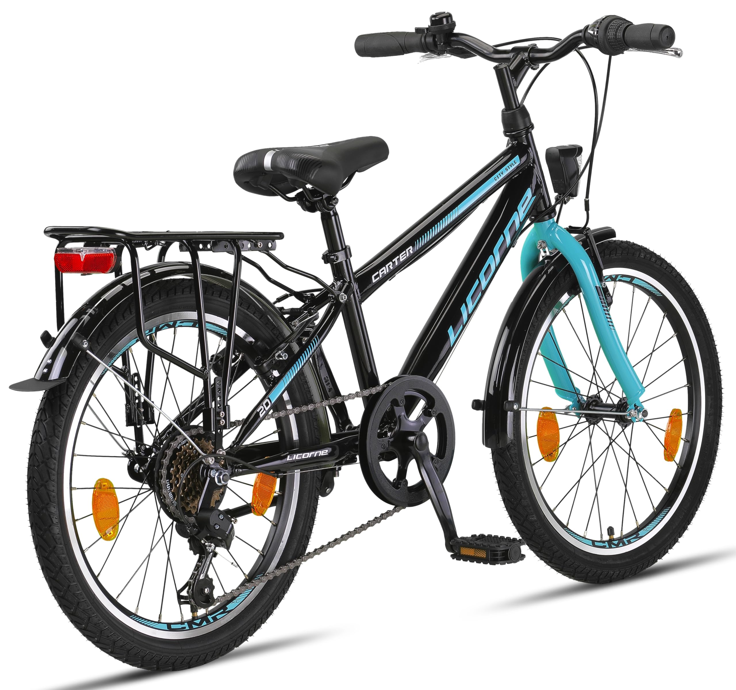 Licorne Bike Carter Premium Mountainbike in 20 Zoll Fahrrad für Kinder Mädchen Jungen 6 Gang Shimano Schaltung