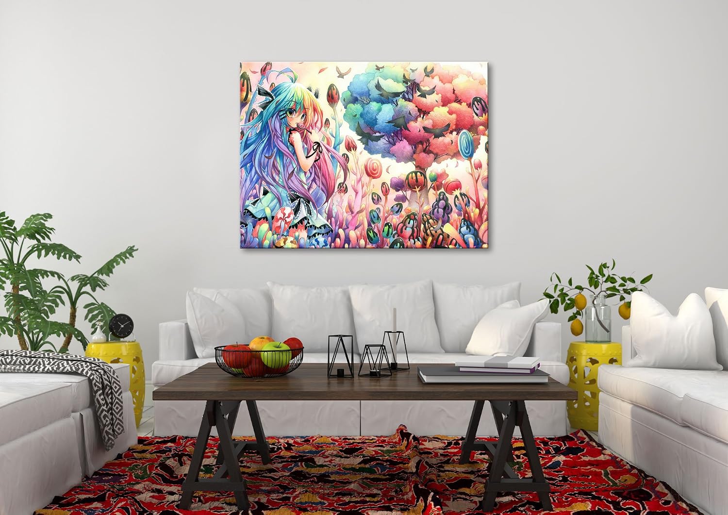 Cute Watercolour Anime Art Canvas Print 