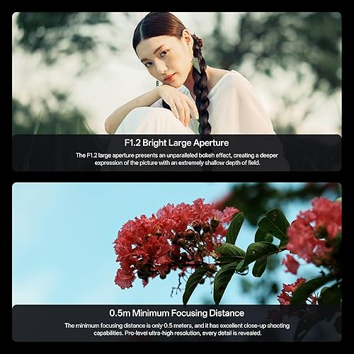 Vista 47 de VILTROX 75mm f/1.2 E Lente para Sony E Mount, Lente PRO 75mm f1.2 de Enfoque Automático de Primera Calidad Compatible para Cámaras sin Espejo Sony E