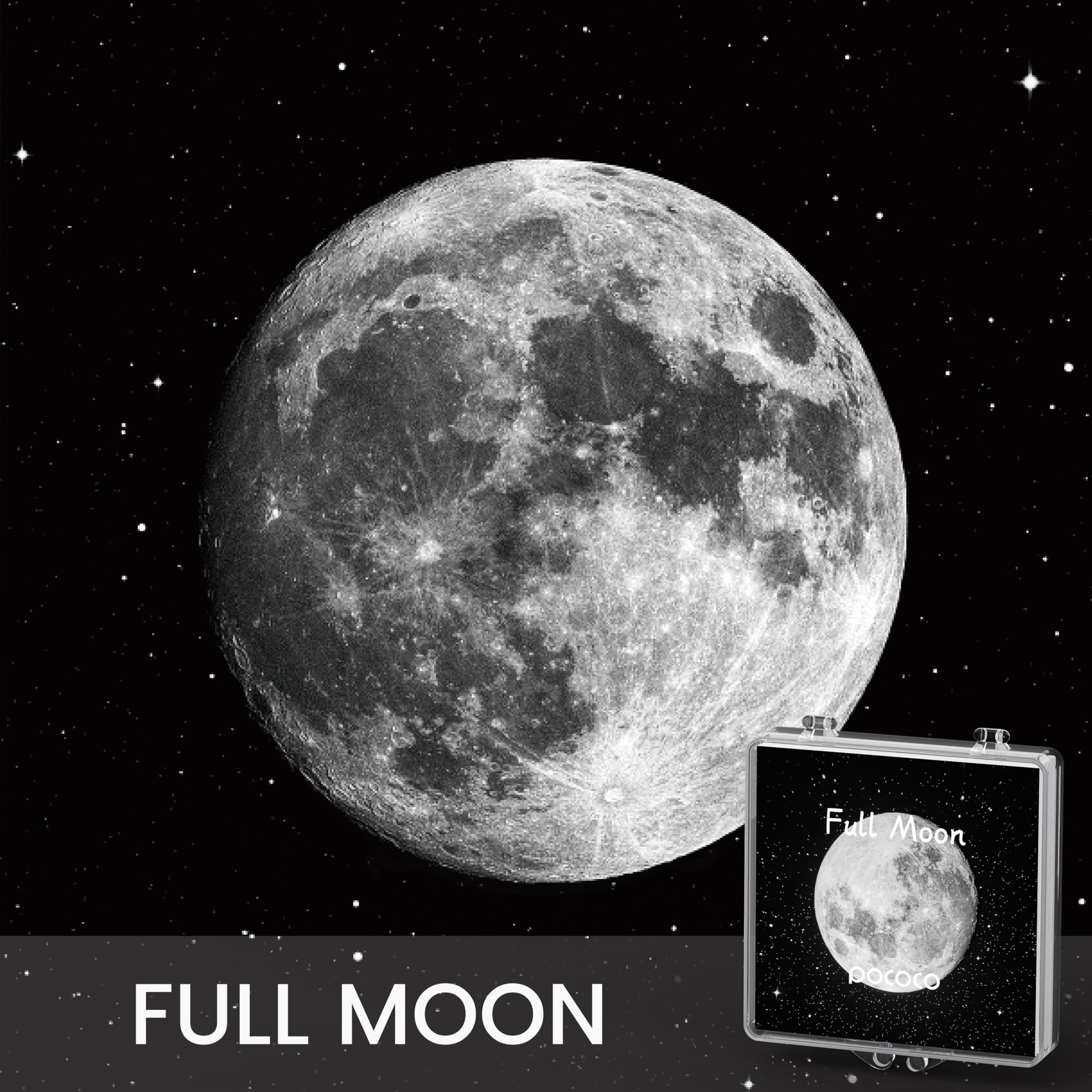 Disques Réalistes Moon - Disques pour Le Projecteur d'Étoiles POCOCO Galaxy Lite Home Planetarium, Ultra HD 5k, 3 Pièces (Moon - 3 Disques sans Projecteur)