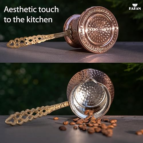 Miniatura 6 de Hakan Cafetera turca  Caldera de agua con parte superior de la estufa, cafetera, mantequilla, chocolate y leche  Calor uniforme y rápido con