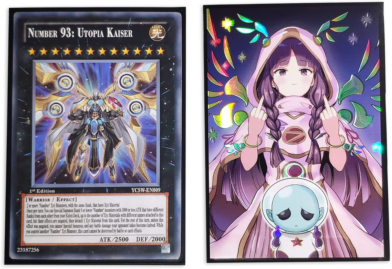Time Walker Diviner of The Herald - 50ct Holographic,Flashing, Cute Anime Girls Arts ,Top Loading Trading Card Sleeves Deck Protector for YuGiOh/Japanese Sized Cards 63x90mm (8), Multicolor