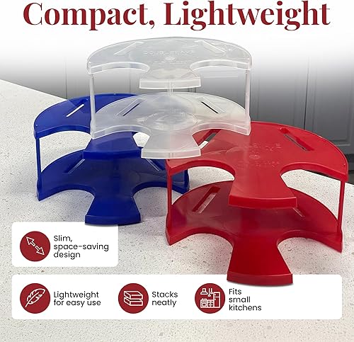 Miniatura 6 de DoubleWave Mini apilador de platos de microondas de 2 niveles para microondas pequeños, sin BPA, apilador de platos fríos para microondas y