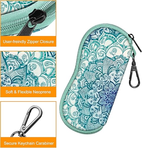 Vista 2 de Fintie - Funda para gafas de sol con mosquetón, ultraligera y portátil, con cremallera, M