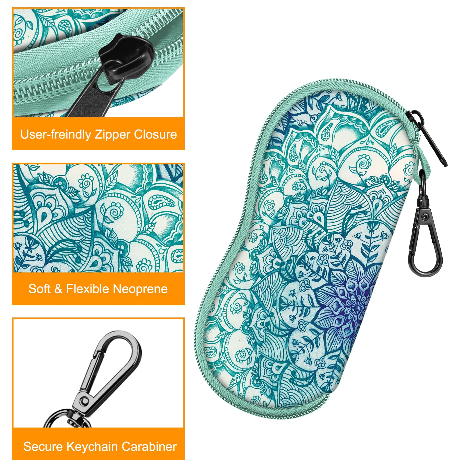 FINTIE Etui na okulary Kobiety Glasses Case With Carabiner