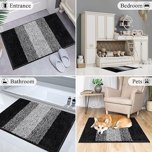 Miniatura 157 de Vaukki Tapete para puerta de entrada, antideslizante, absorbente, atrapador de lodo, tapete para el interior, tapete lavable para puerta de entrada