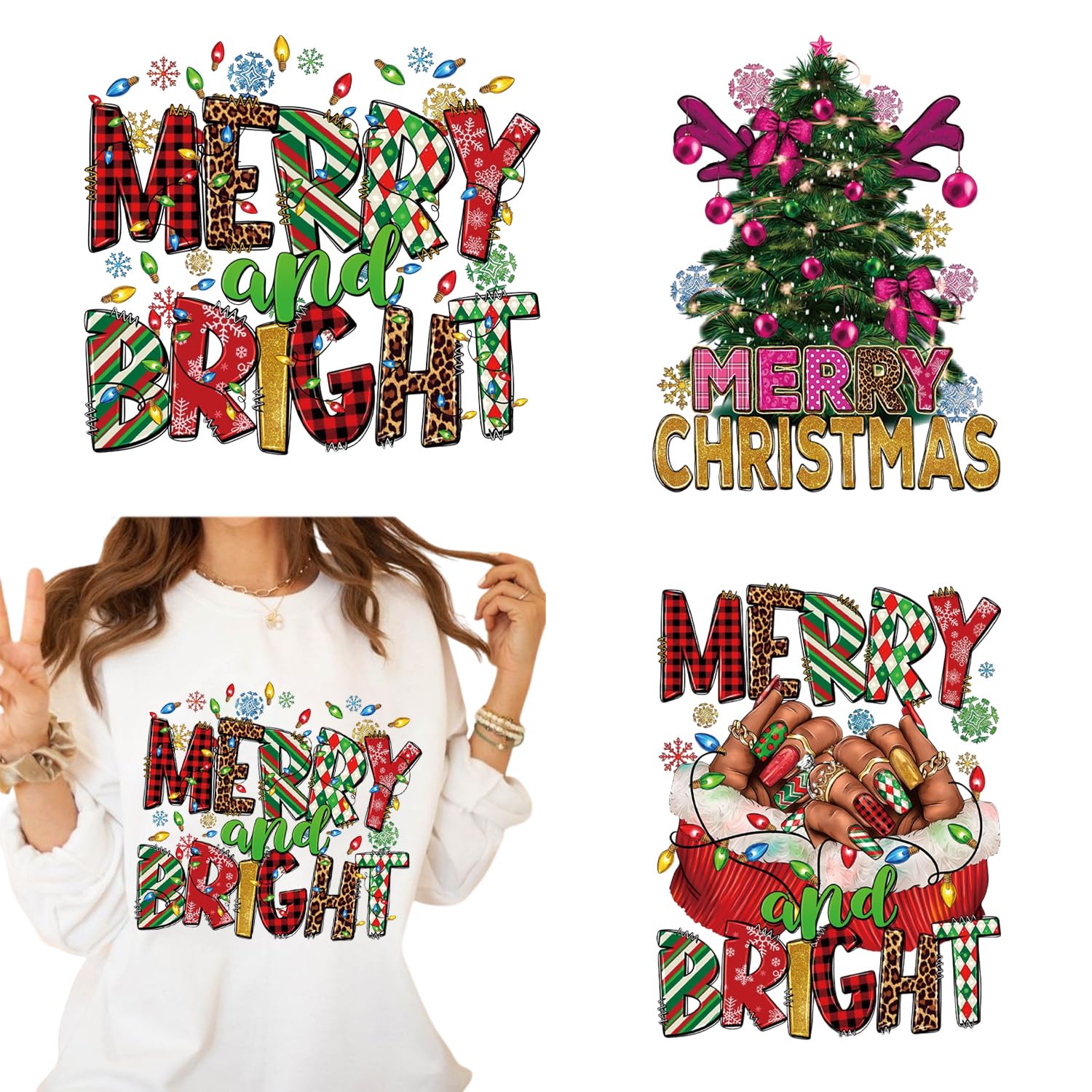 RED Glitter Candy Cane Fabric Iron On Transfer Patch Tshirt Vinyl Christmas DIY - Foto 9