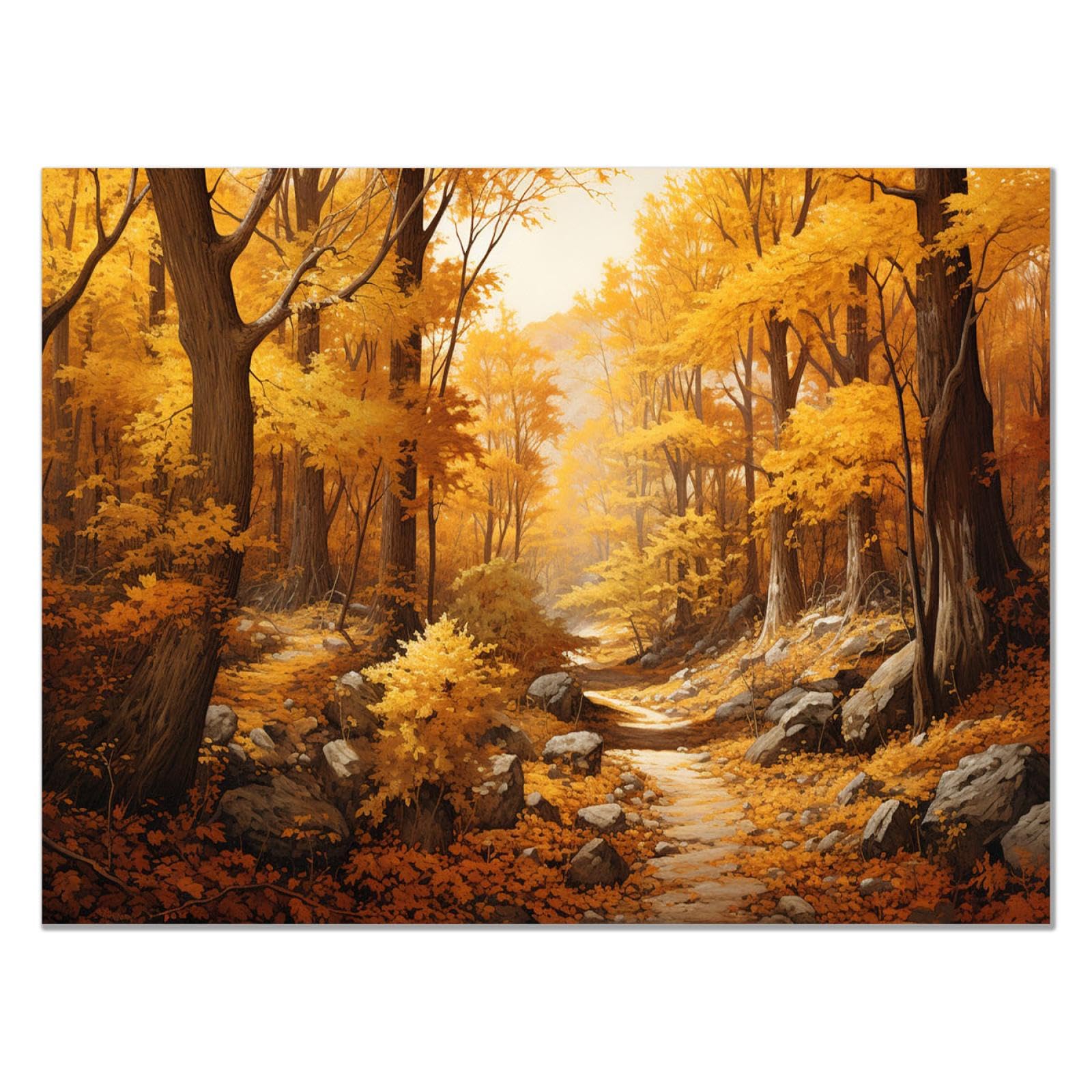 Amazon.com: JOSUE Fall Wall Art Landscape canvas Print Mid-Century
