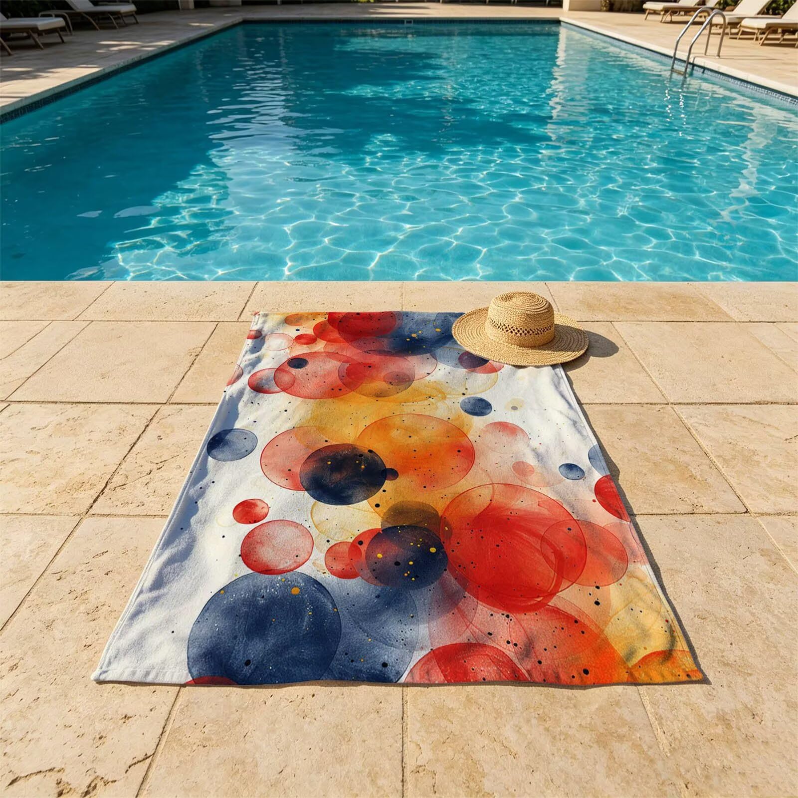Redondo Toalla Playa 220 x 160 Resistente a la Arena Secado rápido Ligero, Toalla Playa Grande 160x220cm Suave Cómodo como Gym Yoga Sauna Toallas Baño Grandes Travel Essentials Simple XTLS-6093