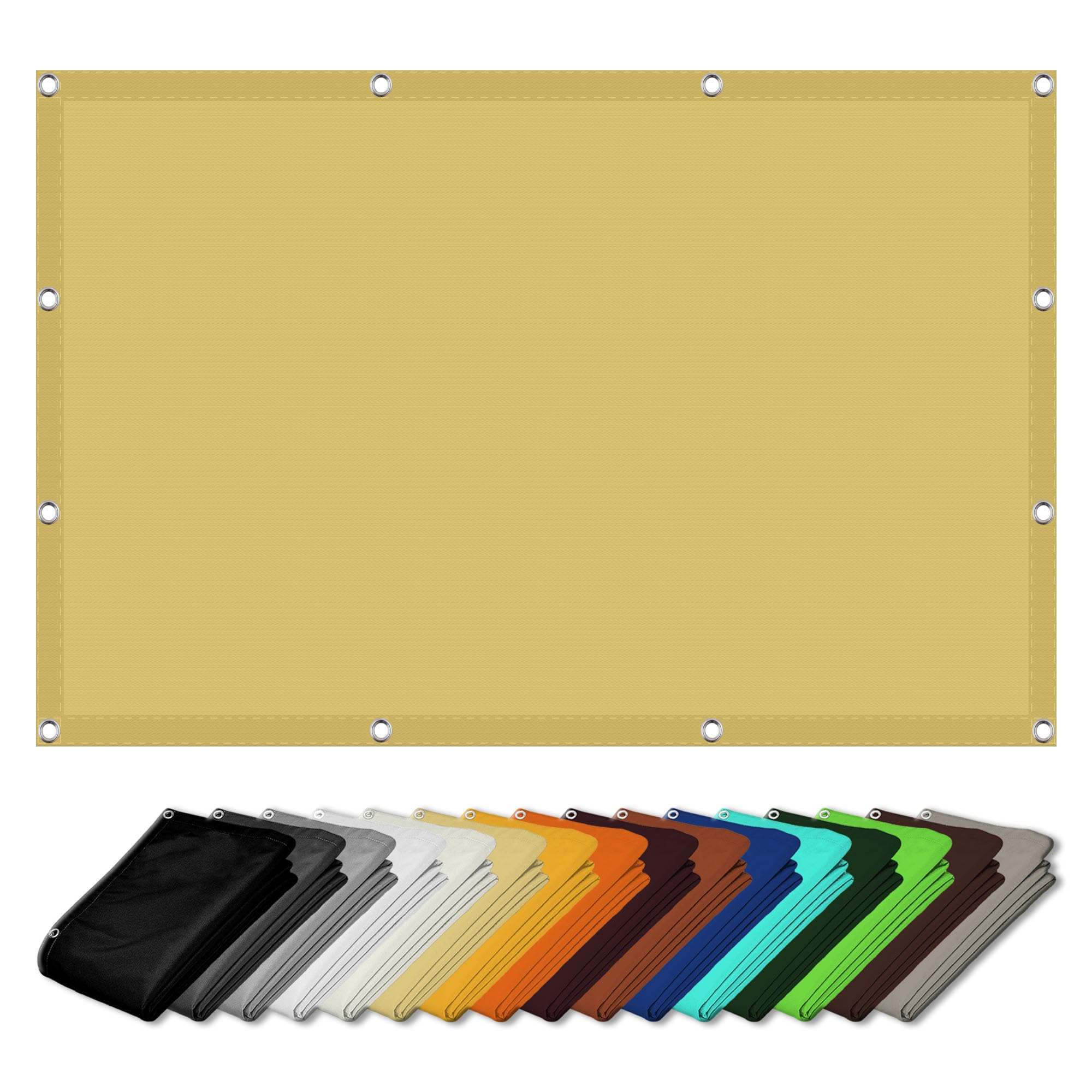 Protection solaire filet imperméable 3x5 m jaune sable contre UV et pluie