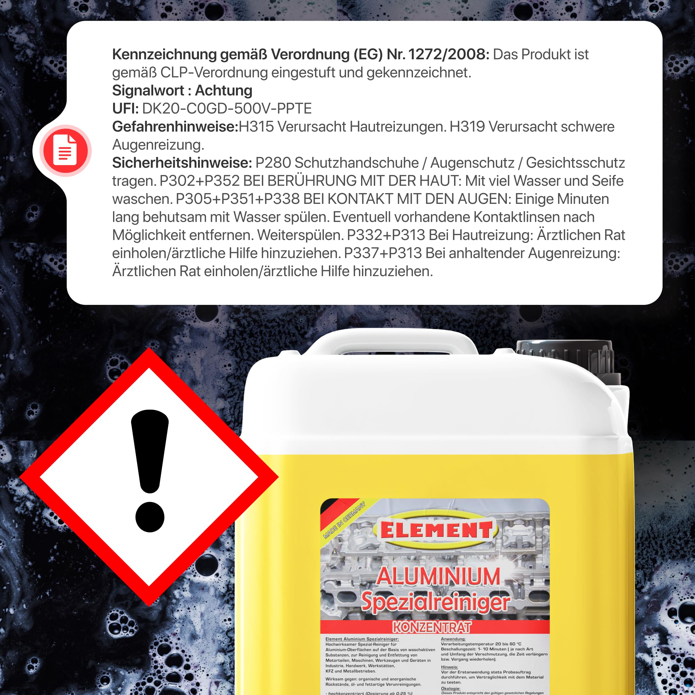 Element Ultraschallreiniger Aluminium 5 Liter Spezialreiniger Konzentrat Aluminiumreiniger