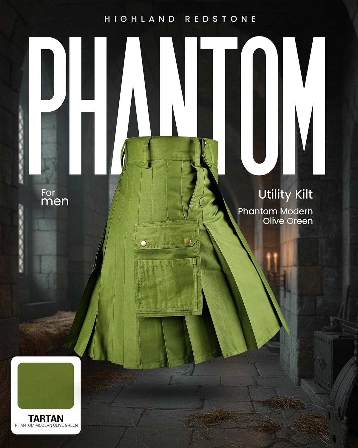 Mens Kilt Scottish Phantom utility kilts for men Traditional Highland Costume Kilts with Cargo Pockets - Image 5