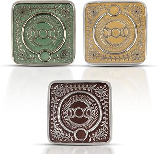 Set of 3 Tibetan Incense holder Bundle with 10 Incense Cones,Incense Cone Holder,Sun Moon Incense Burner, Stick incense Holder 10 cm, Modern Incense Stick Holder