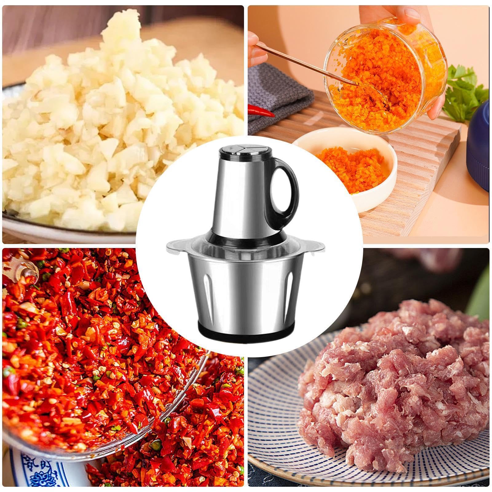 Picadora Eléctrica para Verduras Acero Inoxidable Portátil Ajo, , Frutas