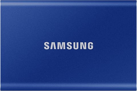 Samsung Taşınabilir T7 SSD, USB 3.2 Gen 1 TB, 1.050 MB/sn Okuma, 1.000 MB/sn Yazma, Mavi, MU-PC1T0H