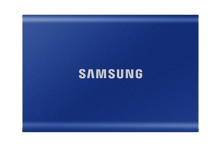 Samsung T7 Portable SSD - 1 TB - USB 3.2 Gen.2 External SSD Indigo Blue (MU-PC1T0H/WW) - Blue - 1 TB - T7