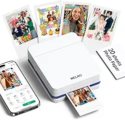 Nelko Impressora fotográfica, mini impressora fotográfica portátil colorida PP01, impressora instantânea de adesivos para smartphone, fotos adesivas, para iOS e Android, impressora de imagens para