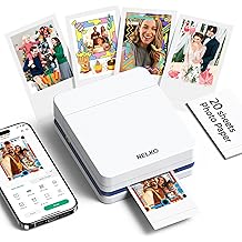 Nelko Photo Printer, PP01 Color Mini Portable Printer, Instant Smartphone Inkjet Printer, Sticky-Back Rechargeable Portable Picture Printer for iOS &amp; Android, for Christmas Family, White