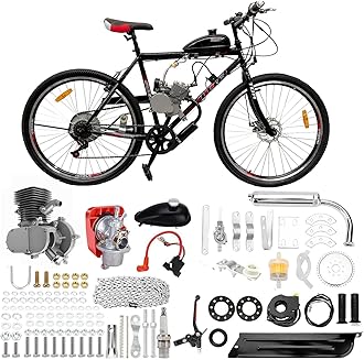 100cc Stroke Bicycle 2 Stroke Petrol Gas Engine Kit Petrol Bicycle Motor Conversion Complete Suitable For 26-28"" V-Frame Bicycles Super Fuel Efficient (36 Tooth Sprocket)