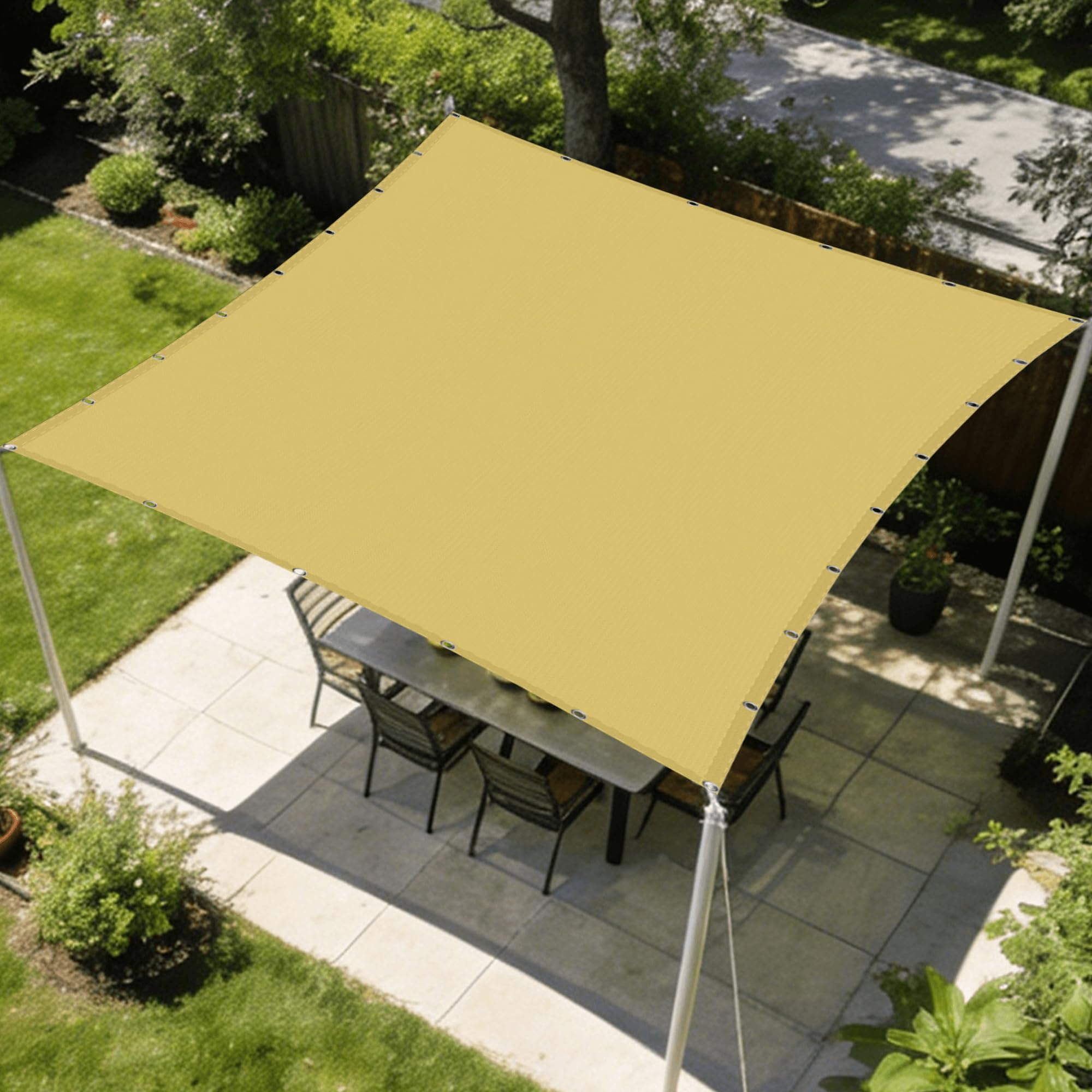 Voile ombrage rectangulaire imperméable 160x200 extérieur balcon terrasse jardin