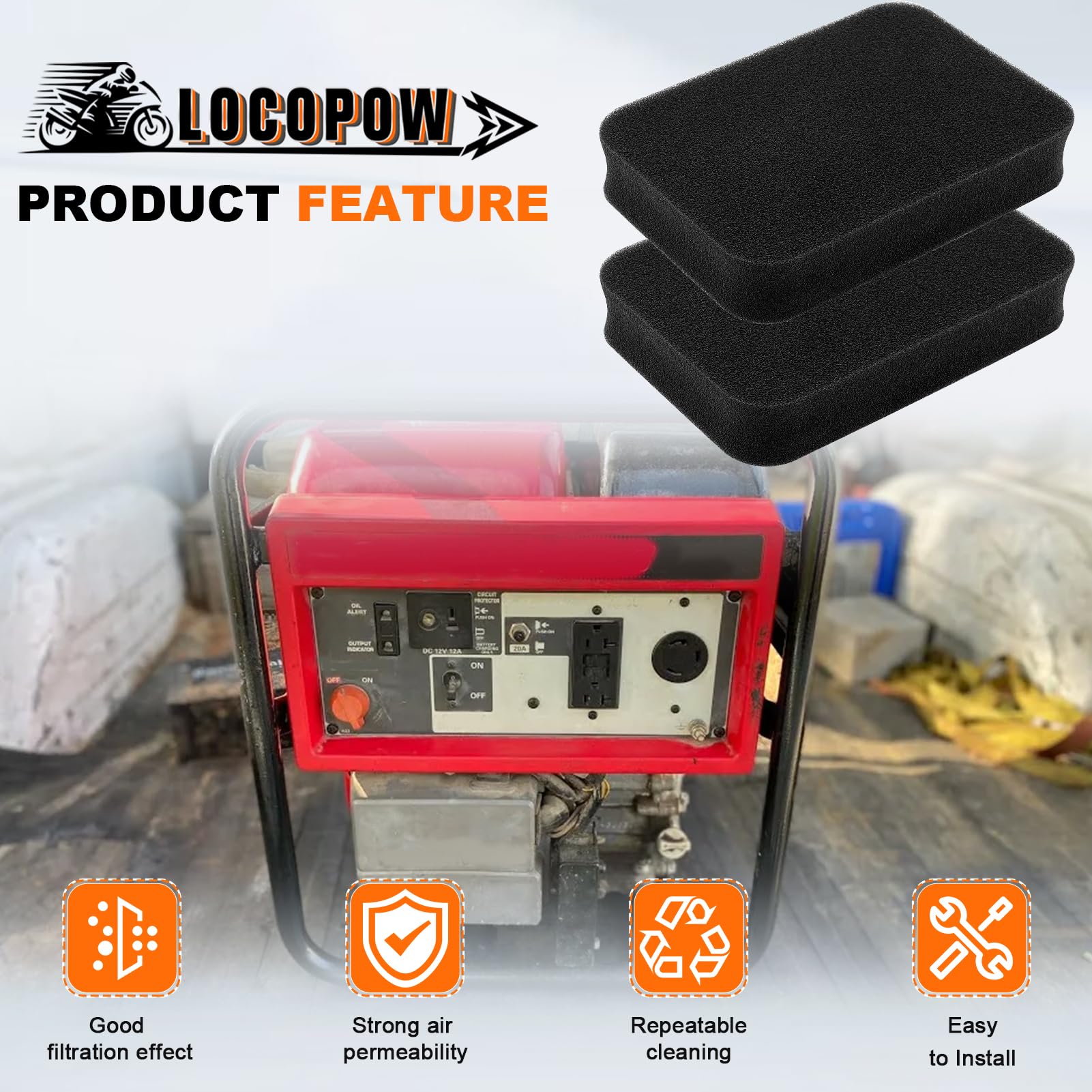 Amazon.com: LOCOPOW 17211-899-000 Air Filter for Honda GX390 GX340
