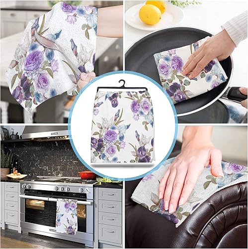 Miniatura 4 de Toallas de cocina reversibles para secar platos, juego de 1 paño de mano de algodón absorbente para encimera de cocina, paños de cocina de 18 x 28