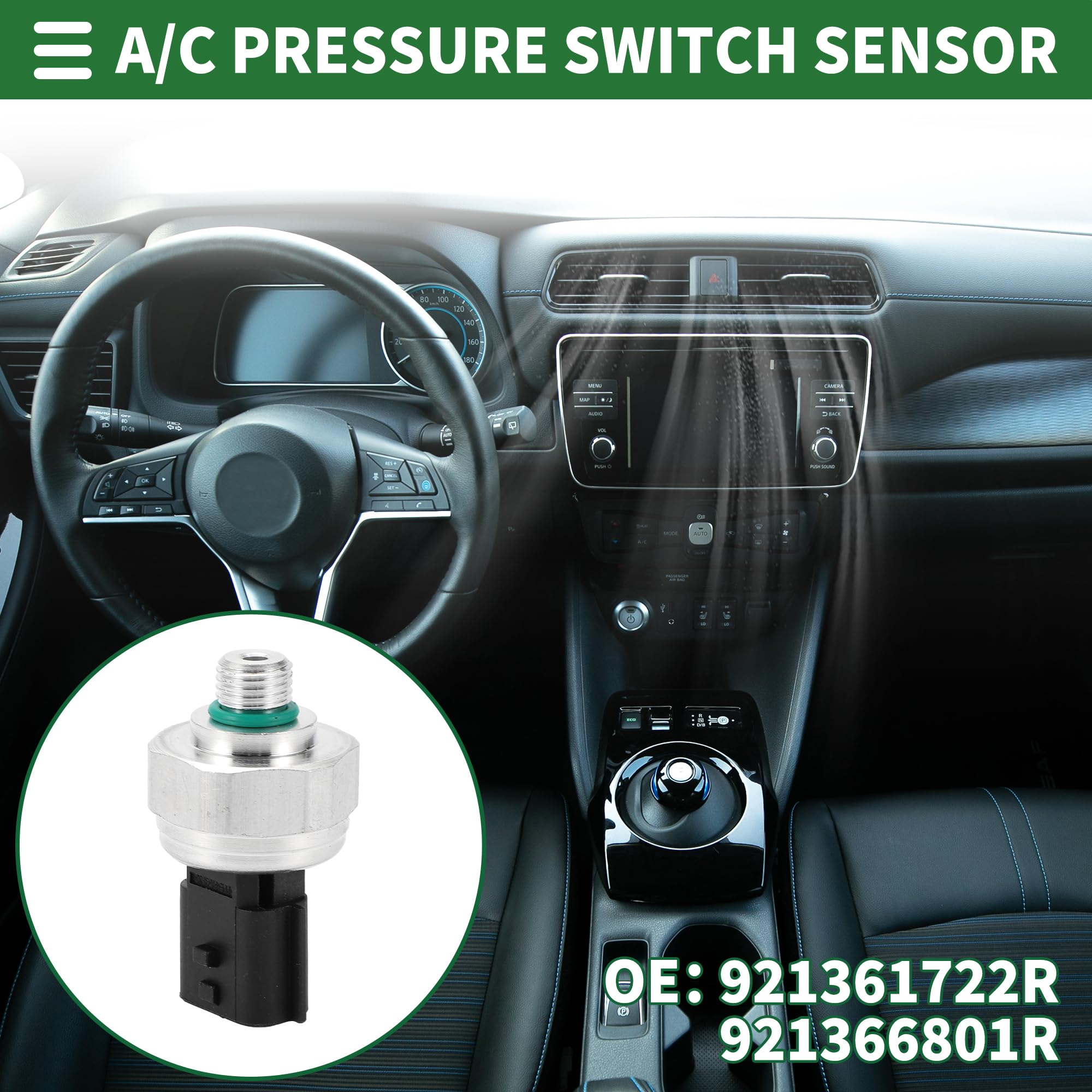 Motoforti Capteur De Pression Climatisation Pour Renault Scenic 10-12 1pc | Matériau: Plastique,Métal, Couleur: Noir, Tension: 12V, Température: -40~135℃, 3 Broches, OE: 921361722R/921366801R