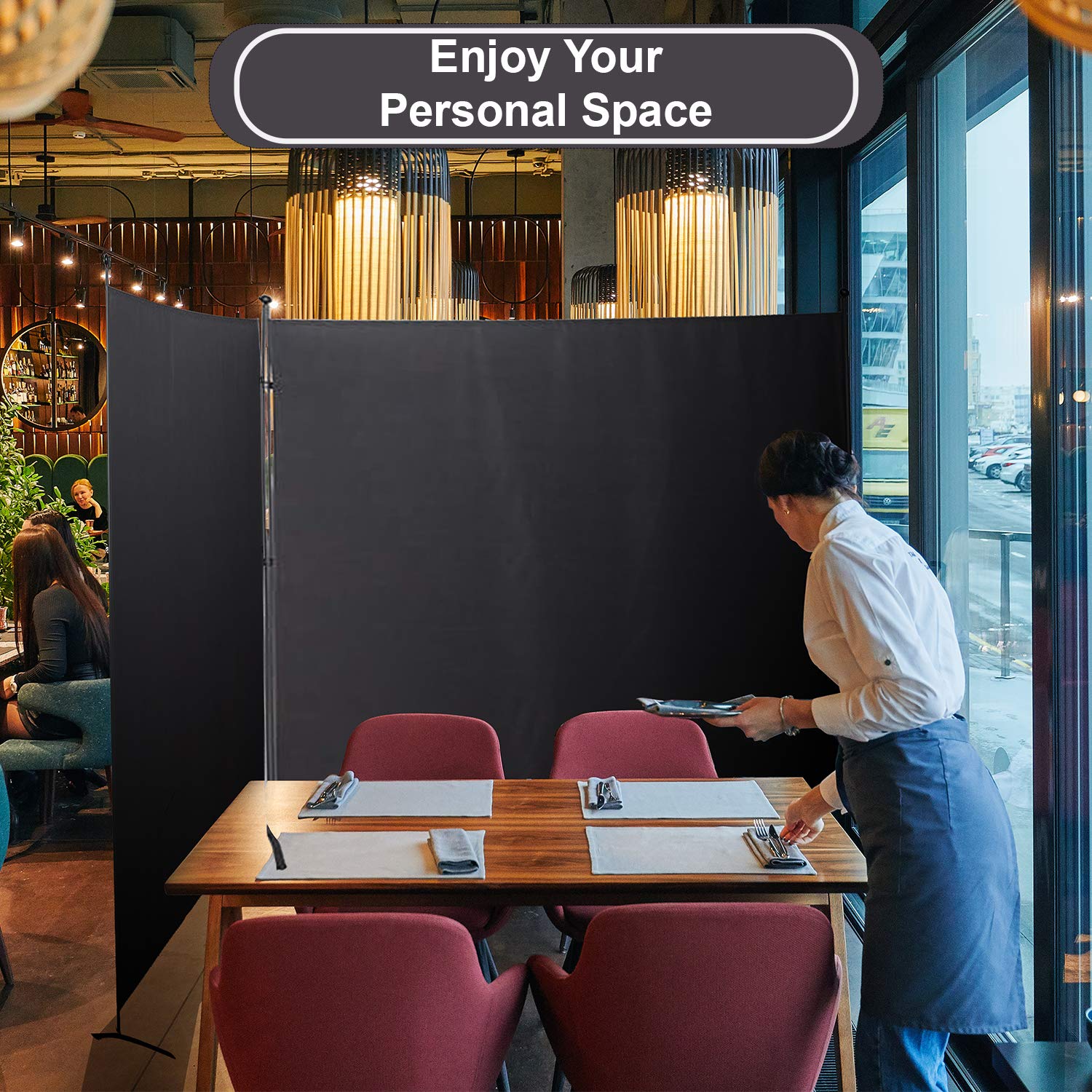 Buy Room Divider Office Partition Classroom and Dorm Privacy Screen Double Unit (Grey) Combined