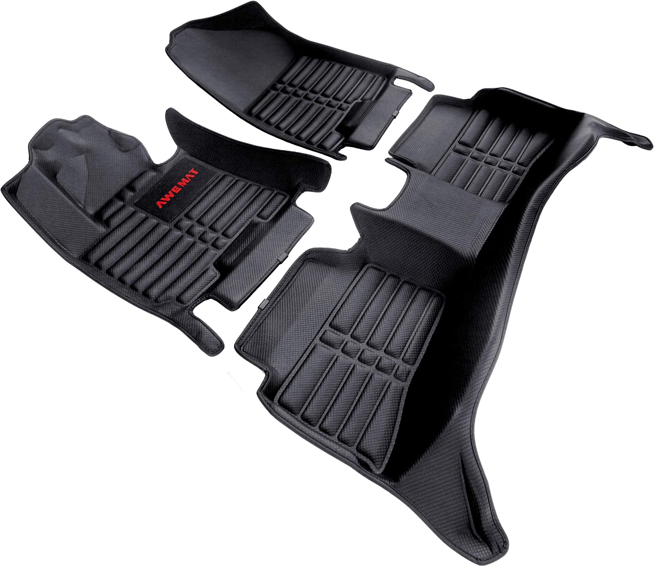 AWEMAT Custom Fit Car Floor Mats for Hyundai Tucson 2016-2018 Floor Liner,Kia Sportage 2017-2021 Digital Measured Exquisite Pattern-Large Coverage -Waterproof-All Weather Protection-Black