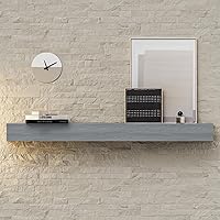 Vista 6 de Mantel para chimenea de 48 pulgadas, estante flotante con acabado rústico, estante de pared de madera con soporte invisible resistente