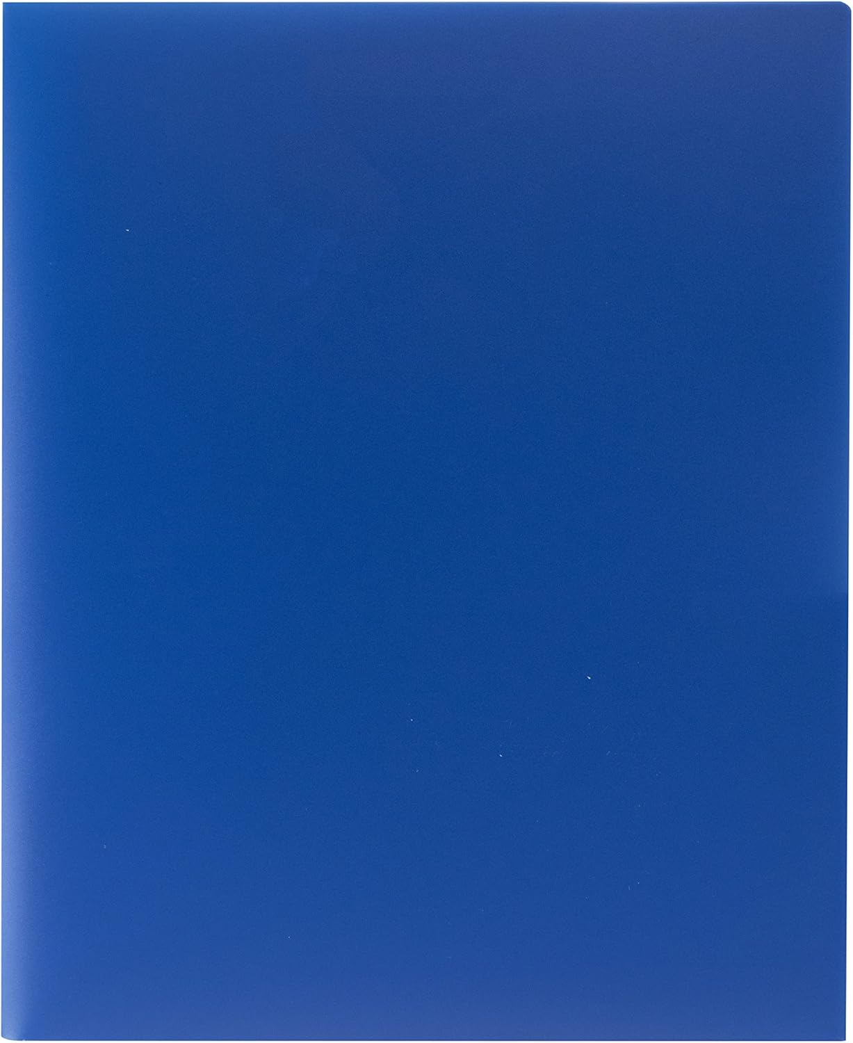C-Line Two-Pocket Heavyweight Poly Portfolio, For Letter Size Papers, Includes Business Card Slot, 1 Case of 25 Portfolios, Blue (33955-25)