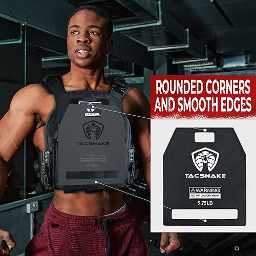 Miniatura 5 de Tacsnake Platos de chaleco de peso de 5.75 libras8.75 libras14.75 libras par para chaleco pesado, entrenamiento de fuerza, correr, entrenamiento