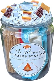 Personalized Glass S'mores Jar for Smore Station Gift Jar, Fall Wedding Dessert Display, Camping Campfire Marshmallows, Camping Jar