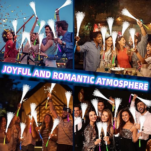 Miniatura 6 de 76 varillas de fibra óptica blanca, varitas de fibra LED, varita de fibra óptica con 3 modos de luz, suministros de fiesta que brillan en la