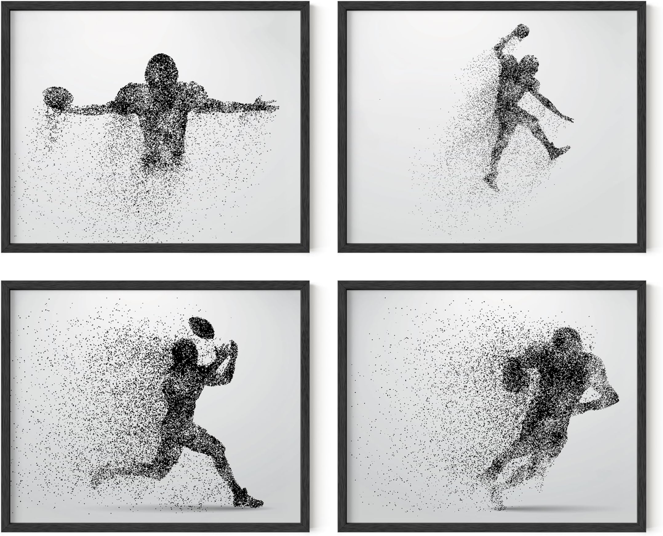Summit Designs Football Wall Art - Posters - Room Decor, Sports Wall Decor - Poster, Themed Bedroom - Set Of 4 (8x10) Unframed Prints