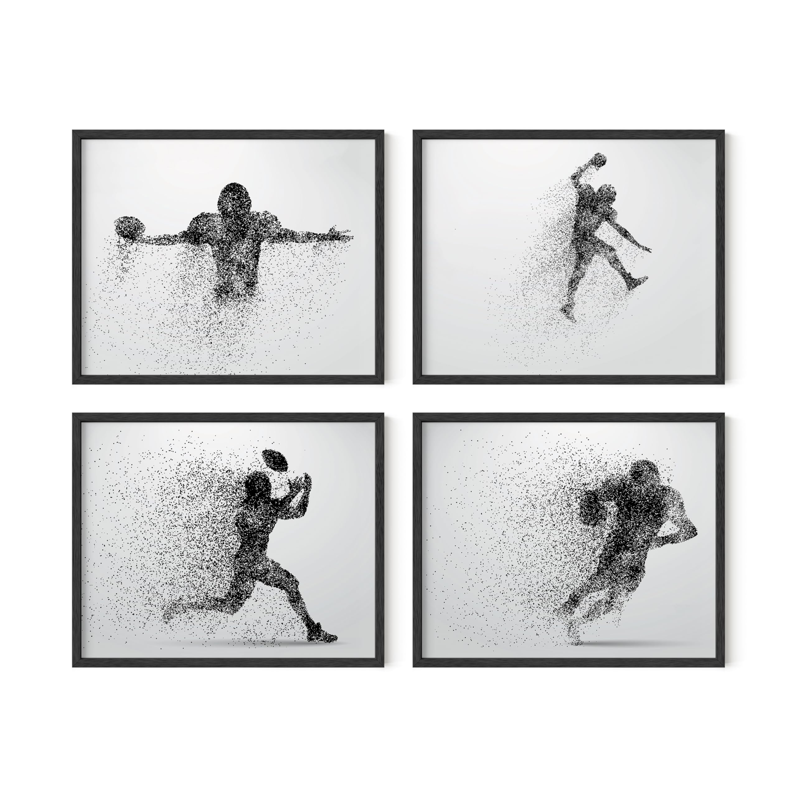 Summit Designs Football Wall Art - Posters - Room Decor, Sports Wall Decor - Poster, Themed Bedroom - Set Of 4 (8x10) Unframed Prints