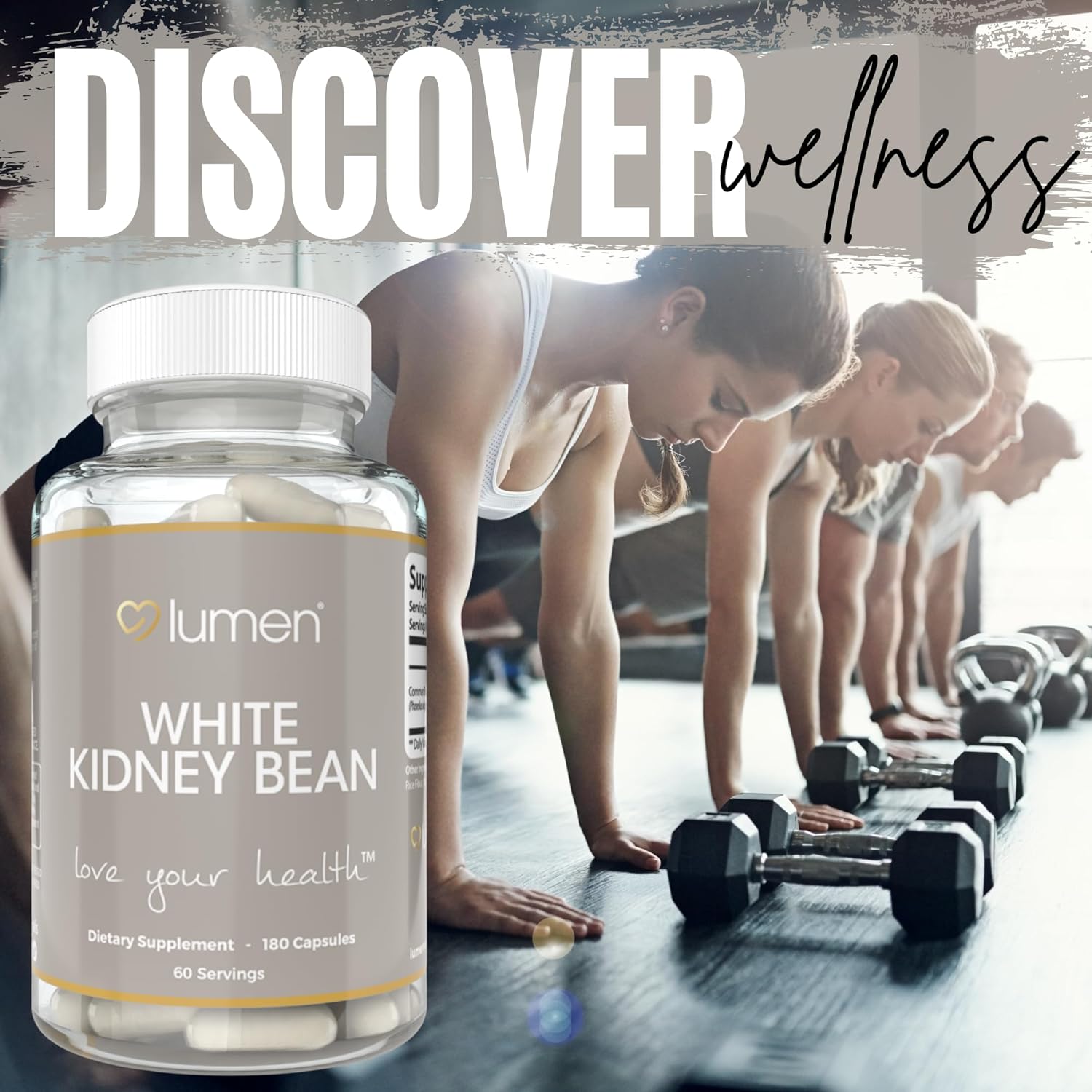 Lumen Naturals White Kidney Bean for Women - 1800mg Per Serving - Veggie Capsules - 180 Count - 60 Servings