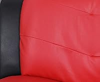 Vista 10 de Beverly Fine Furniture Aldo (3 piezas) Moderno juego de sofás, negro/rojo