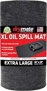 Drymate XL Oil Spill Mat (36" x 59"), Premium Absorbent Oil Pad, Reusable, Washable, Durable, Waterproof Backing Contains Liquids, Protects Garage Floor Surface (USA Made)
