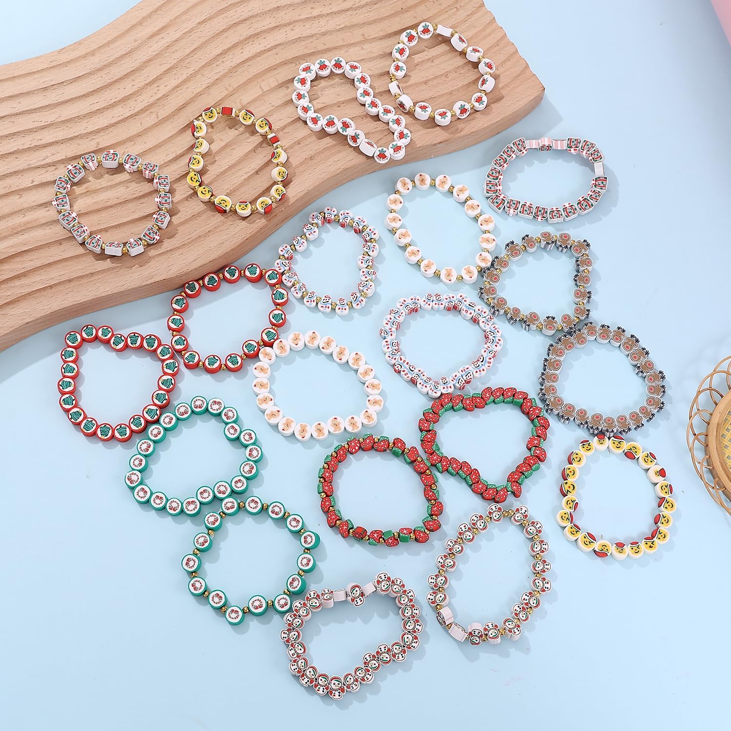 Taouzi Surfer Heishi Bracelets for Women Bulk Handmade Stackable Stretch Friendship Bracelets Christmas Jewelry Gifts for Women - Image 5