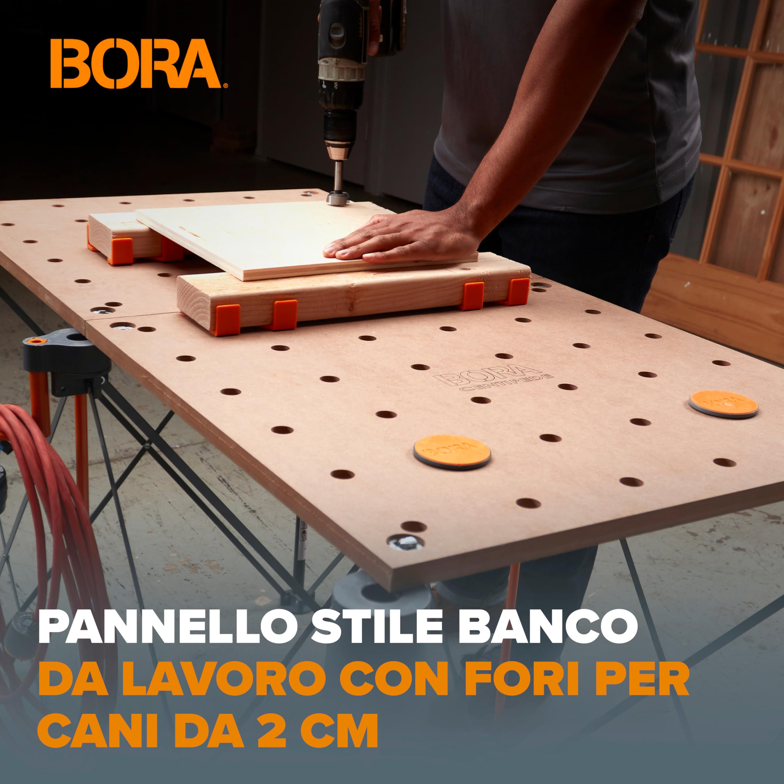 Bora Centipede CK22TM Piano da Lavoro Portatile 610x1200mm – Fori 20mm, 907kg, 6 Maniglie Rapide
