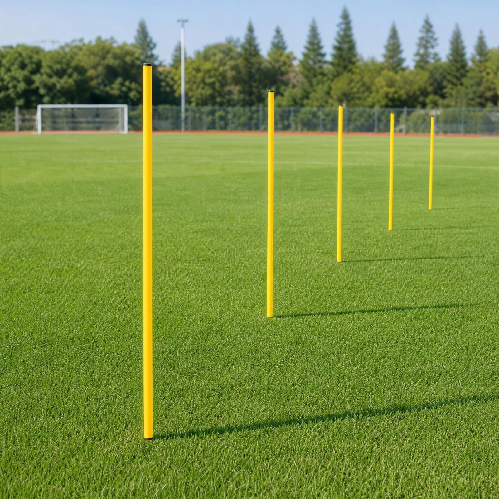 5 Pezzi Segnapassi per Calcio Leggero Marcre da Campo con Aste Resistente Intemperie Attrezzatura Sportiva per Club Sportivi, Scuole